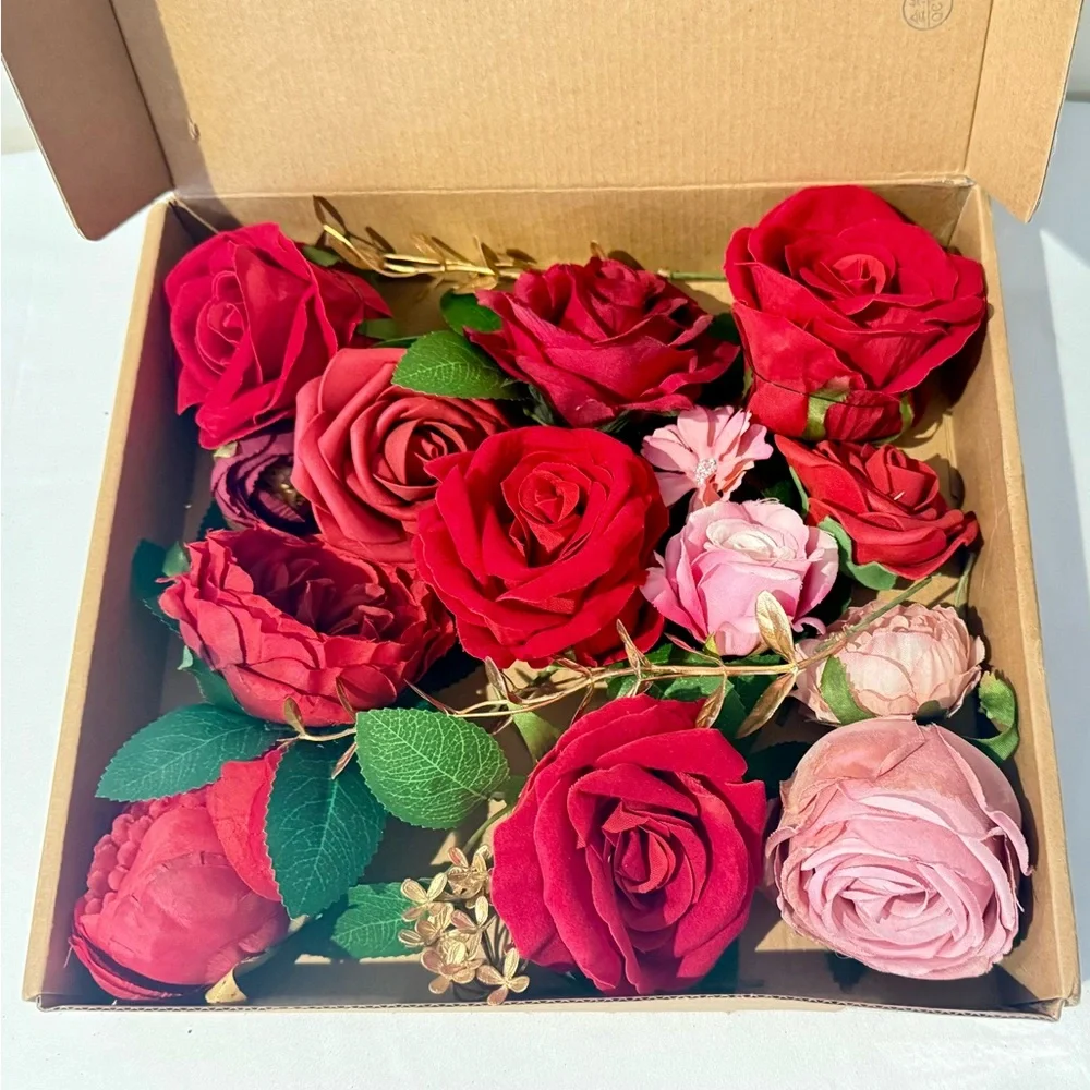 17 PCS Artificial Flowers Combo Fake Flowers for DIY.
